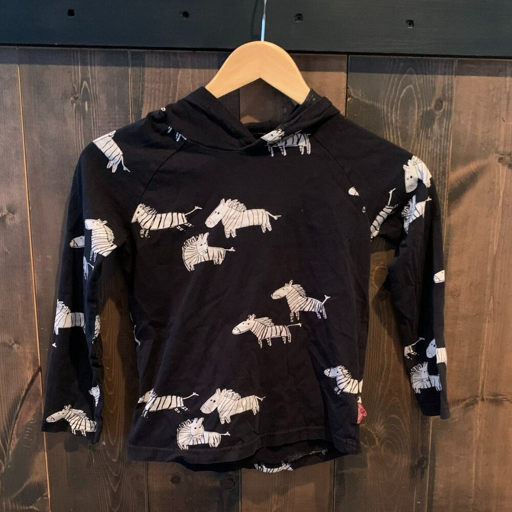 Souris Mini Zebra Print Youth Hoodie Size 7